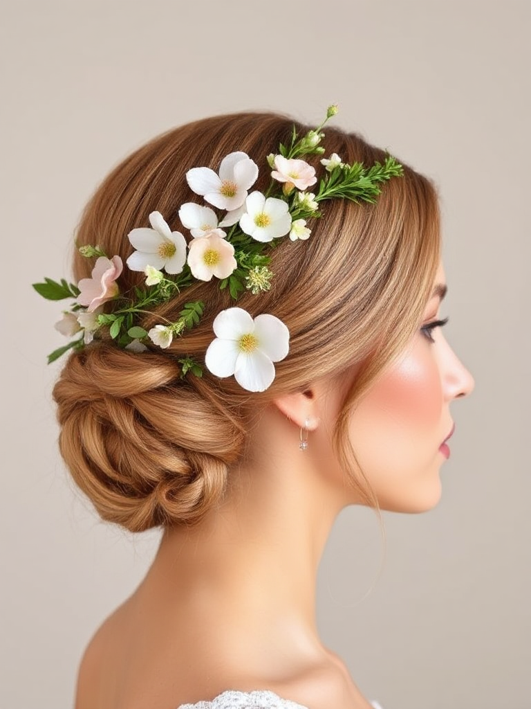 Low Bun Updo for Weddings