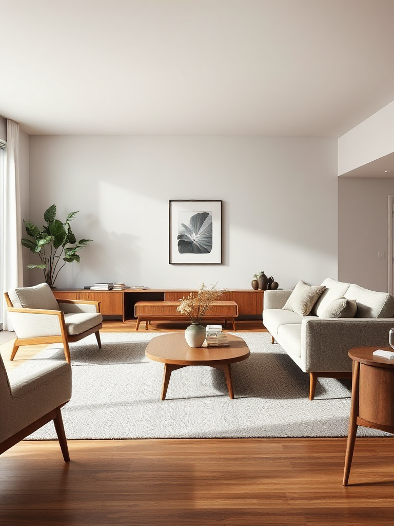 Mid-century modern living rooms