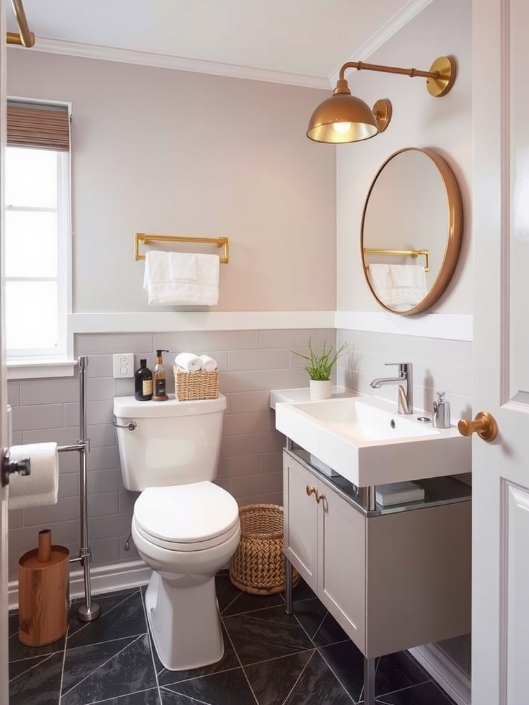 Mixed Metals in Contemporary Bathroom