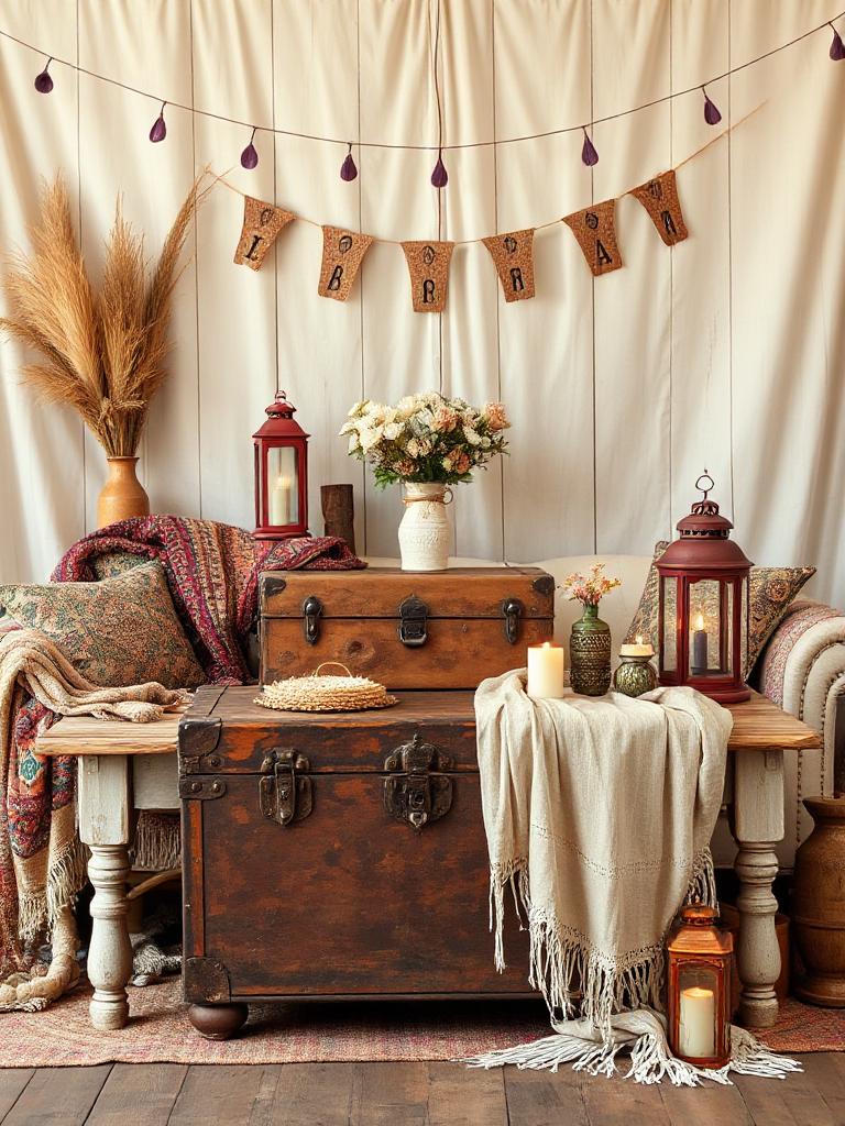 Boho Birthday Backdrop Ideas