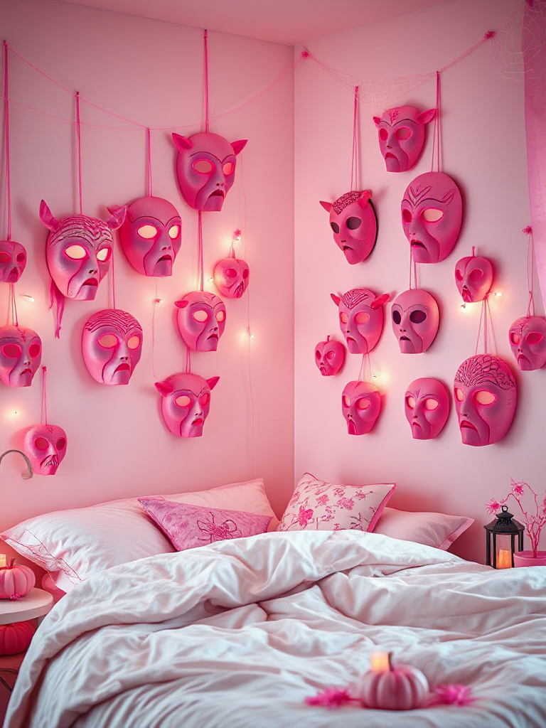 Pink Halloween Bedroom Decor