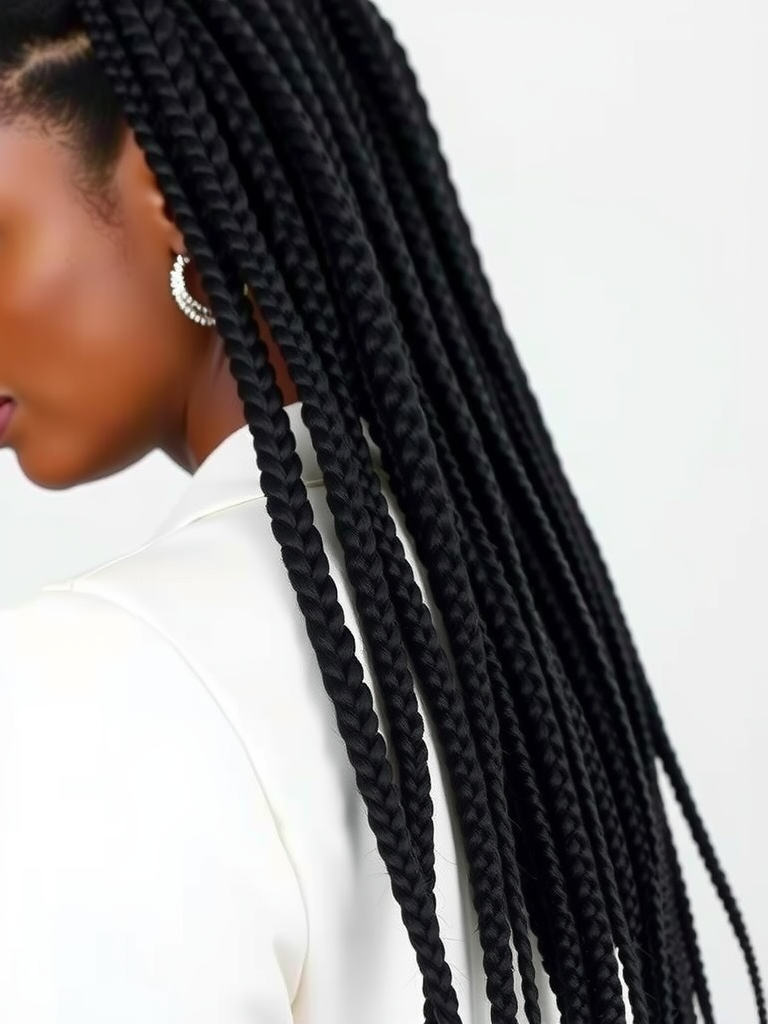 Sophisticated goddess braids on woman of color