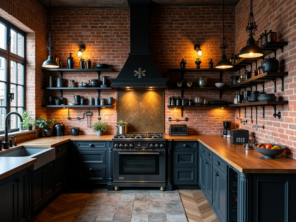 Stunning Urban Loft Kitchen Inspiration with a Gothic Touch