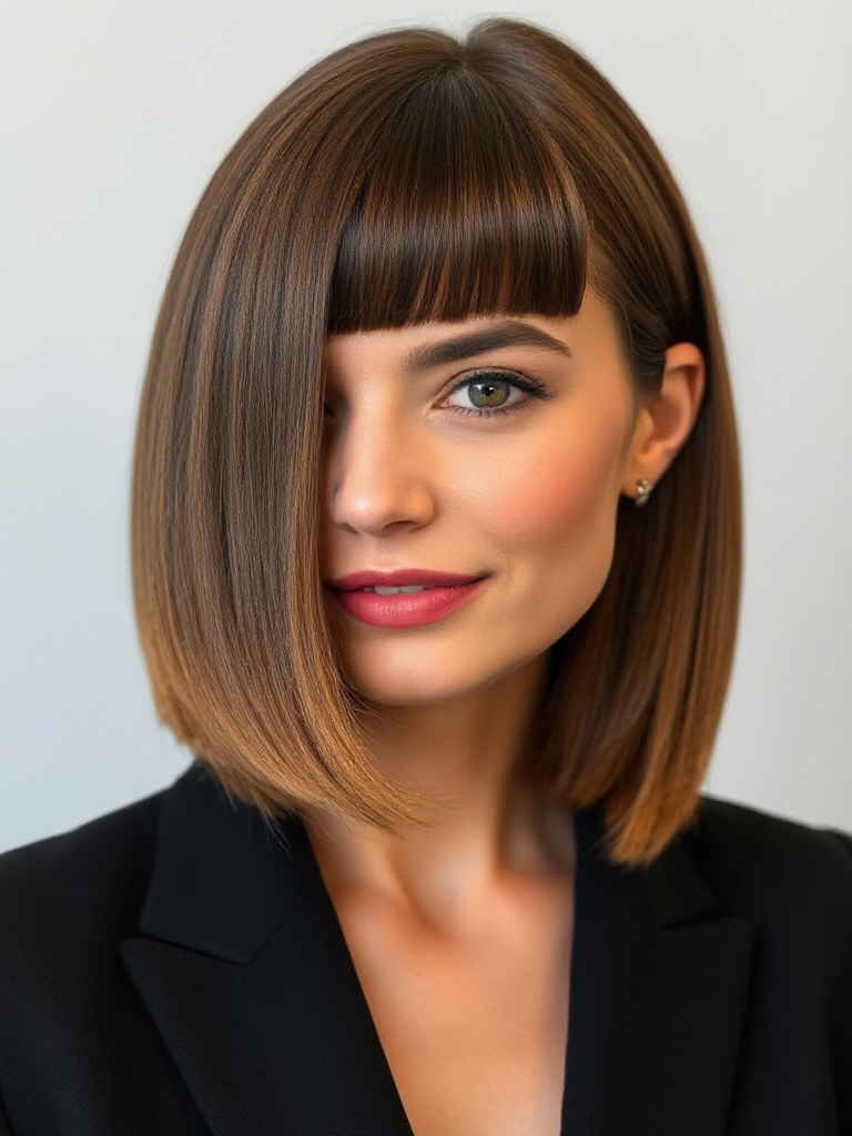 Medium-Length Straight Haircuts