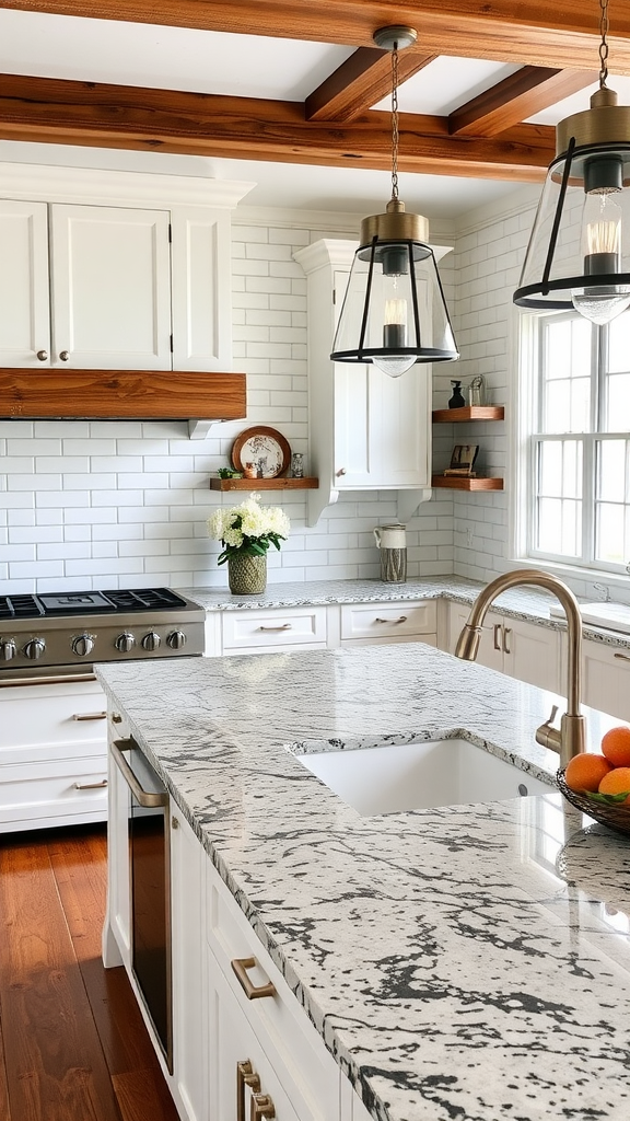 Granite Countertops with Farmhouse Style