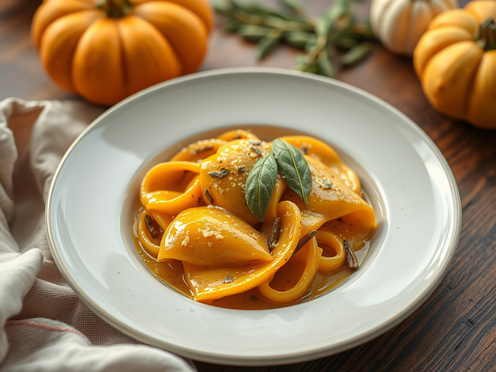 Image for Pumpkin and Sage Ravioli with Brown Butter Sauce: