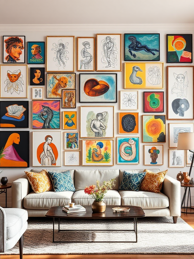 Living Room Gallery Wall Ideas