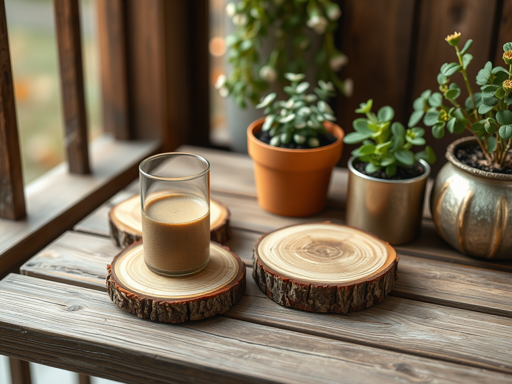 Image for Primitive Wood Slice Coasters: