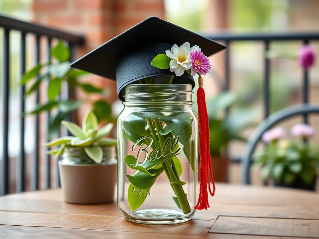 Image for Graduation Cap Mason Jar