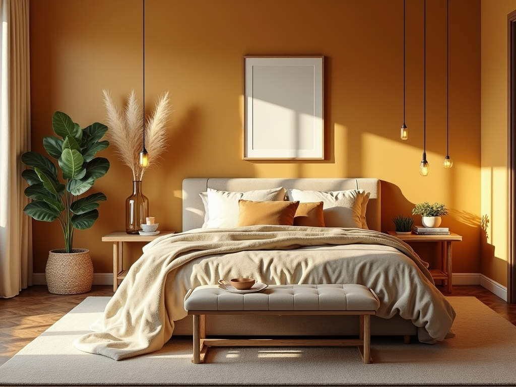 Transform Your Bedroom with Warm Honey Gold