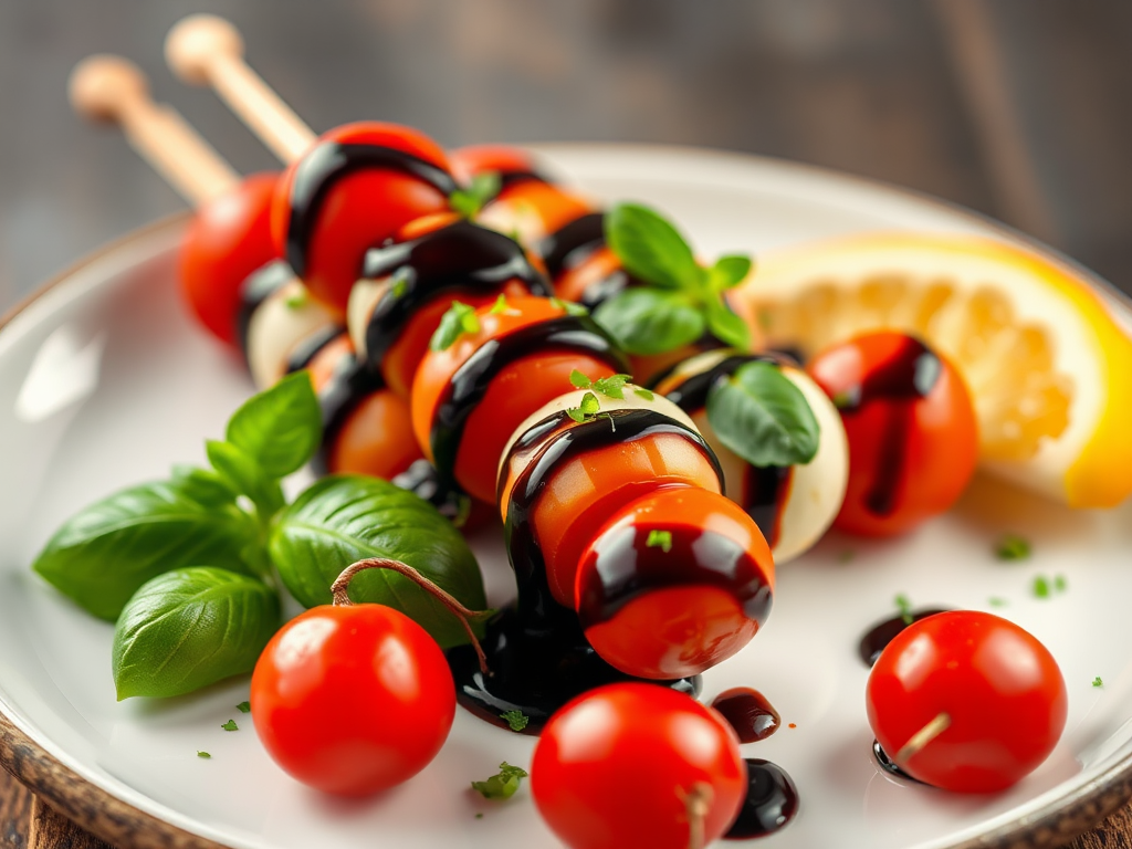 Image for Caprese Skewers with Balsamic Drizzle: