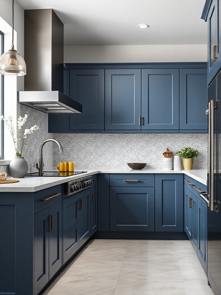 Stunning blue-gray kitchen cabinet ideas