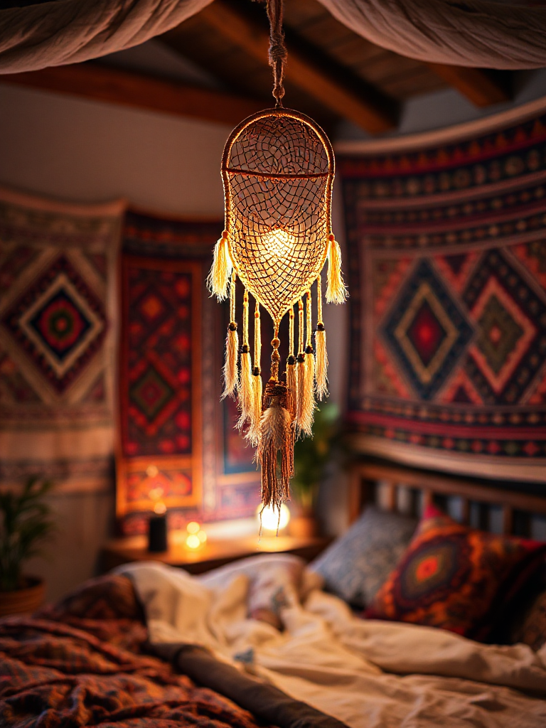 Artistic boho bedroom idea