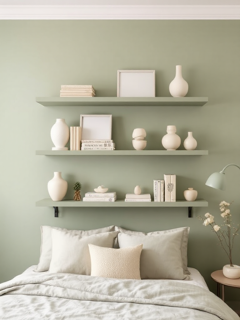 Gorgeous sage green cream bedroom ideas