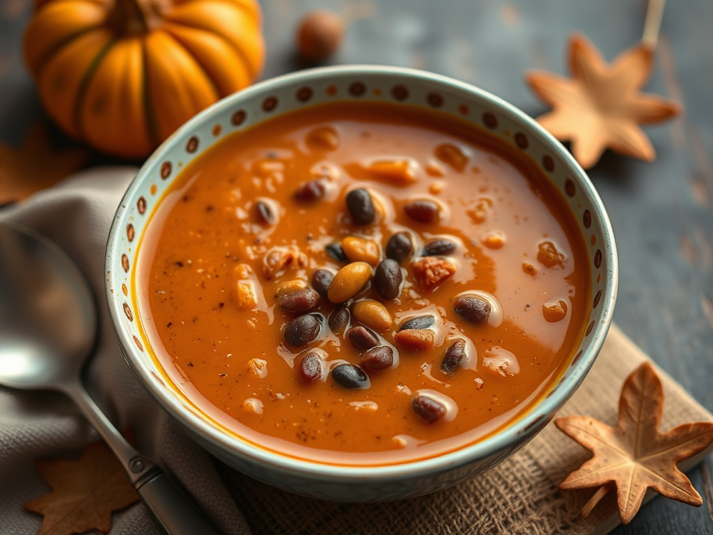 Image for Spicy Pumpkin and Black Bean Soup