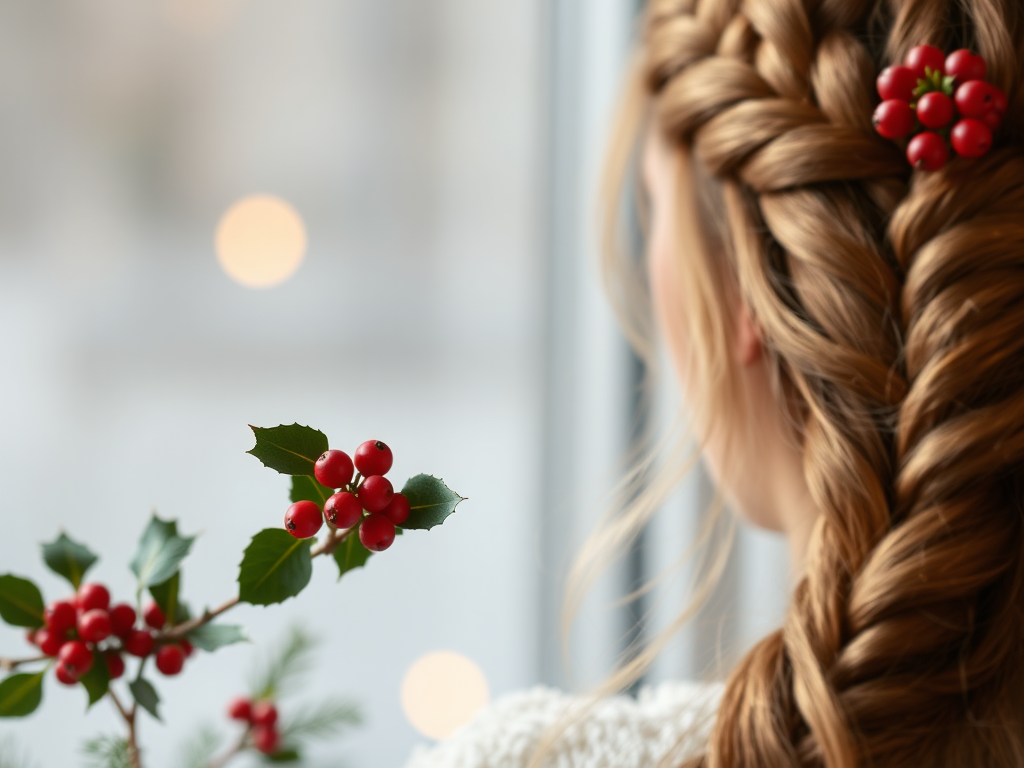 Image for Braided Crown with Holly Berries