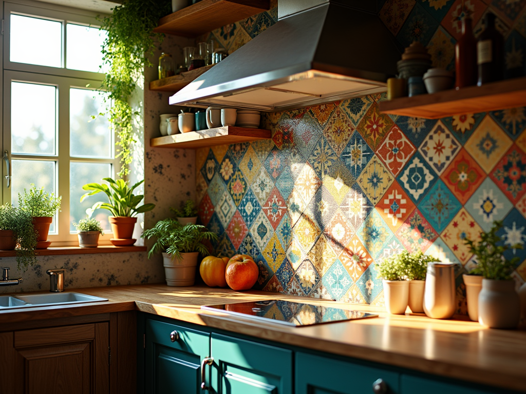 Bohemian Kitchen Bliss: Colorful Tile Backsplash Ideas