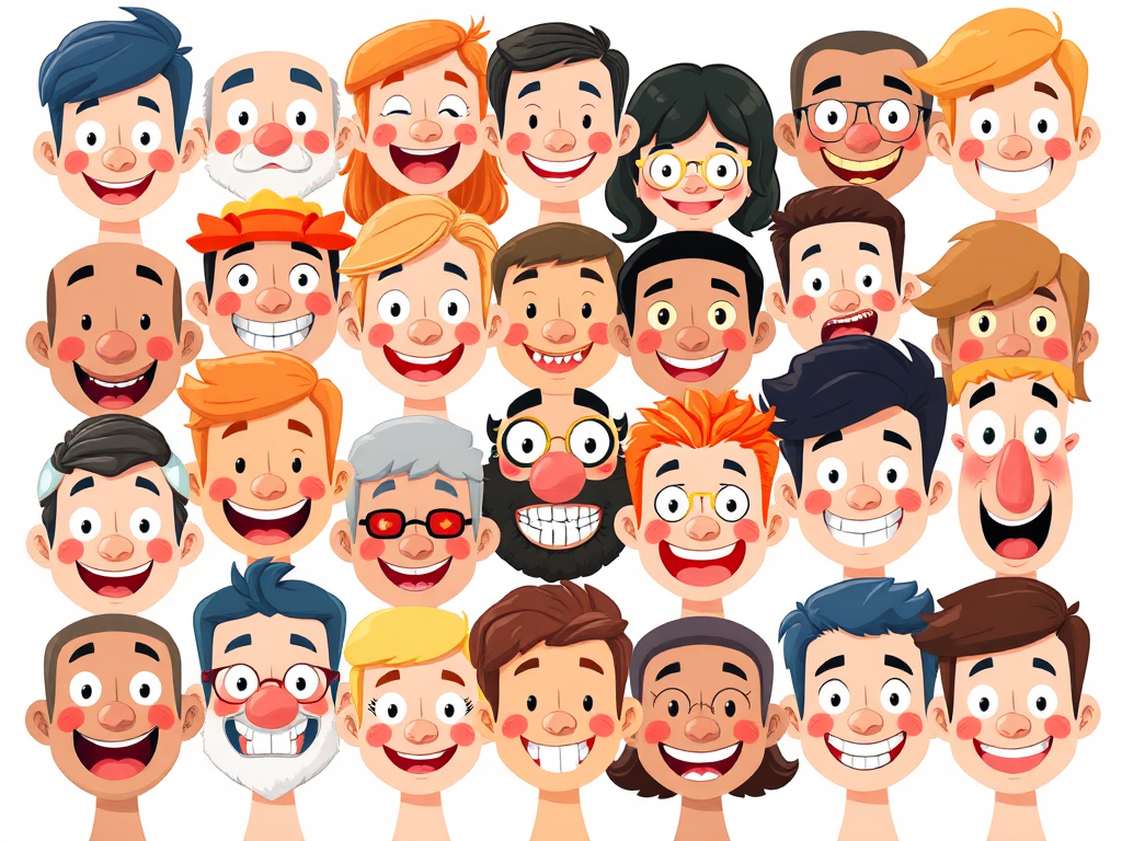 collage of many different cartoon faces