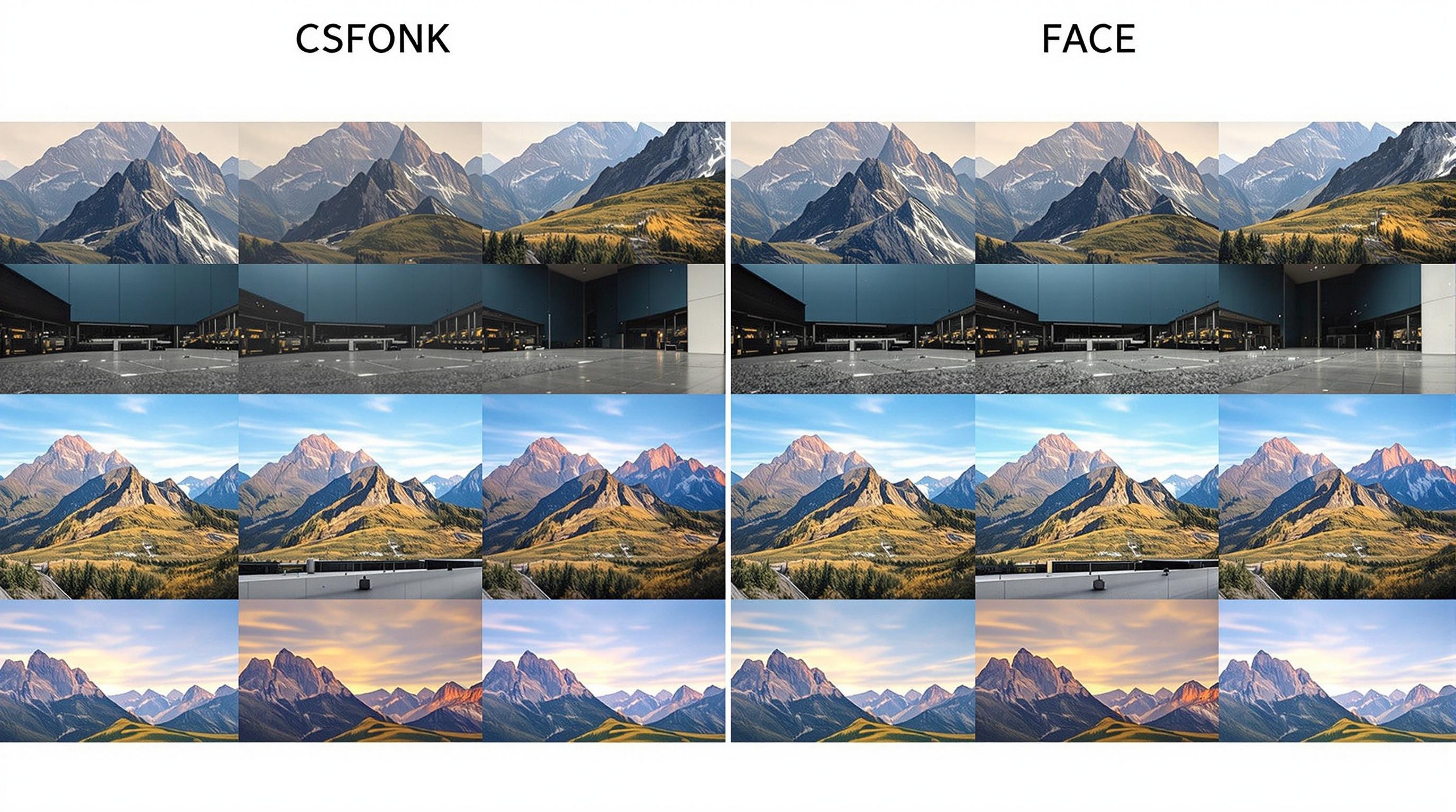 Collage showing AI-enhanced images for professional photography, product photos, and real estate, highlighting diverse real-world applications, sleek and contemporary layout, high-quality visuals, 16:9 aspect ratio