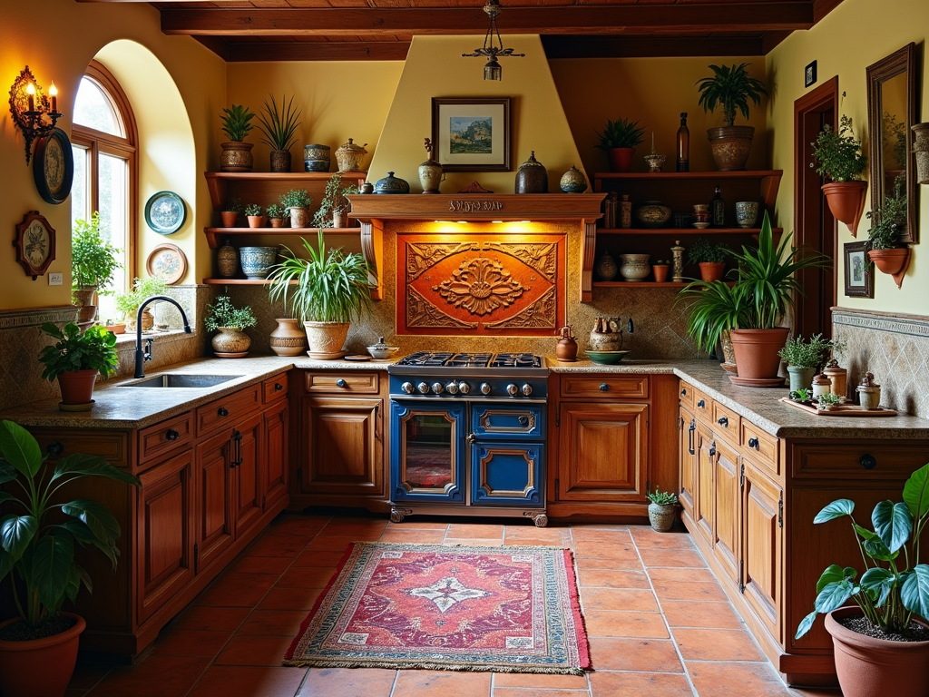 Maximalist Tuscan-Inspired Kitchen with Terracotta Charm