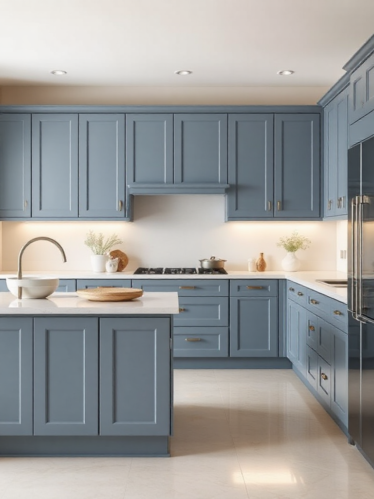 Stunning blue-gray kitchen cabinet ideas