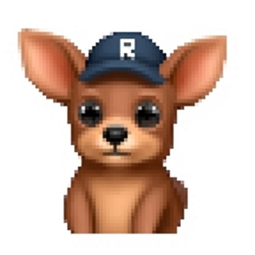 Chihuahua with chocolate-colored coat with a cap with a letter R