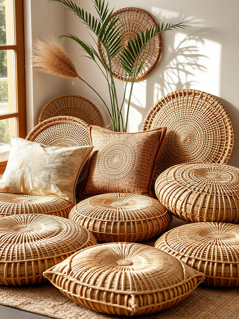 Floor Pillows Living Room Boho Style