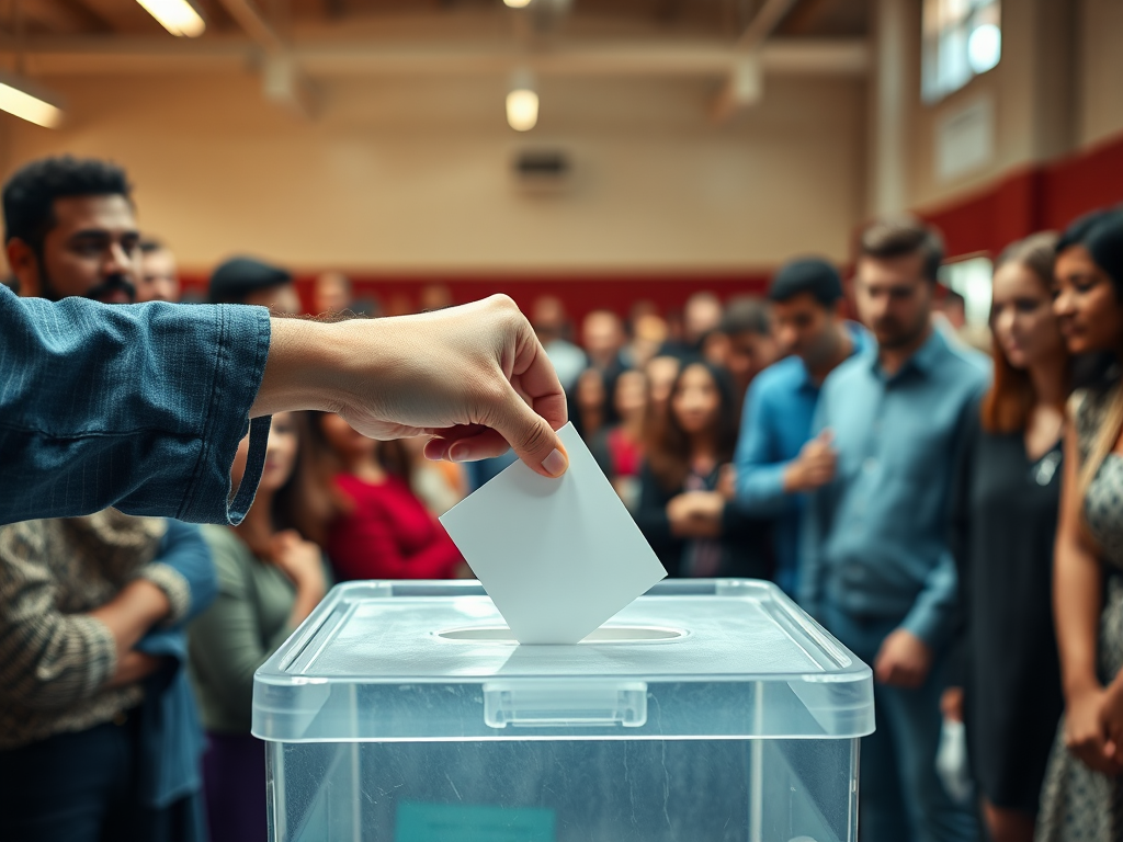 casting a vote with everyone watching