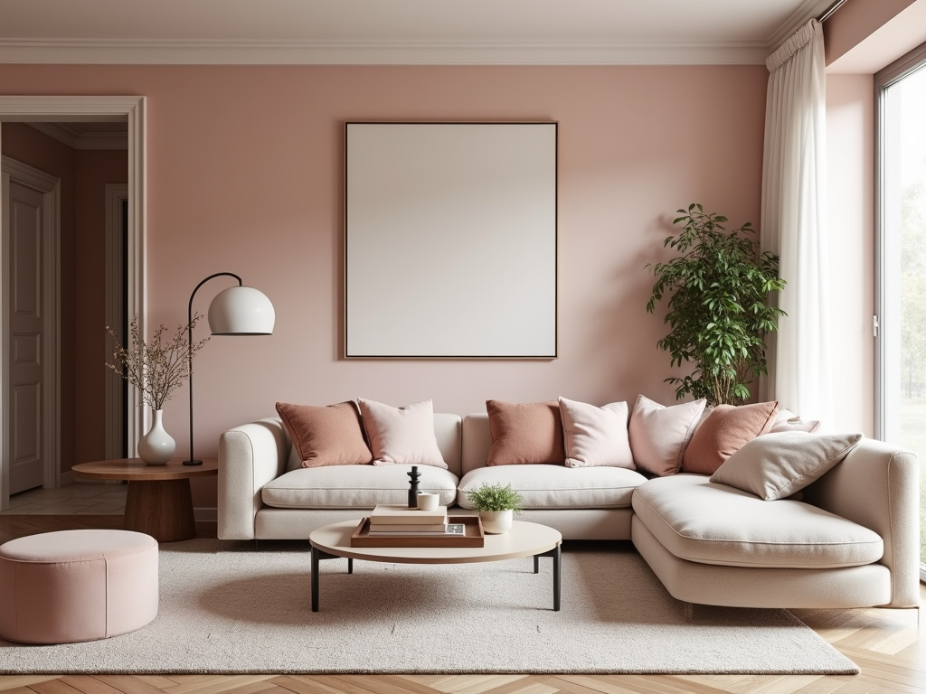 Transform Your Living Room with Soft Blush Pink