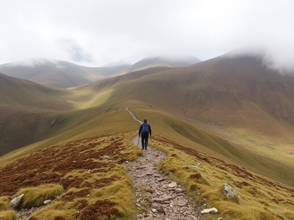 Mountain walk in wales