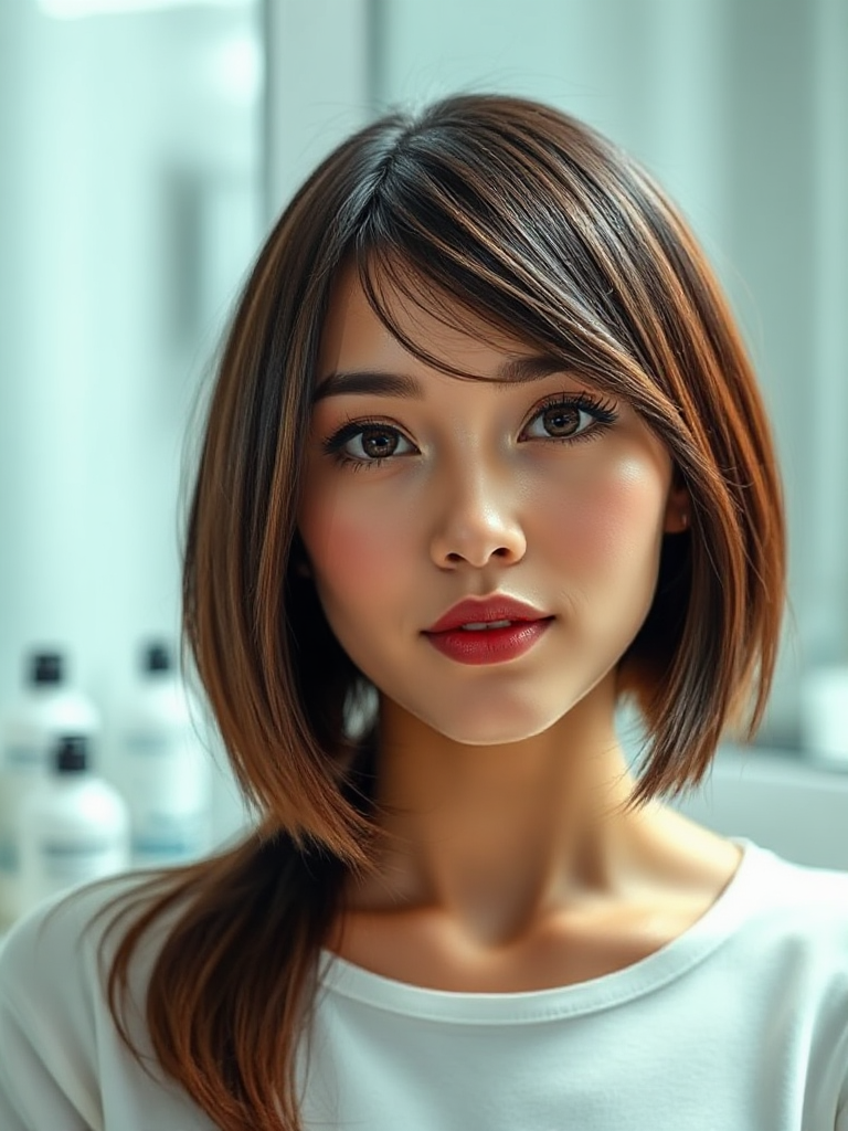 Chin-Length Hair with Side Bangs