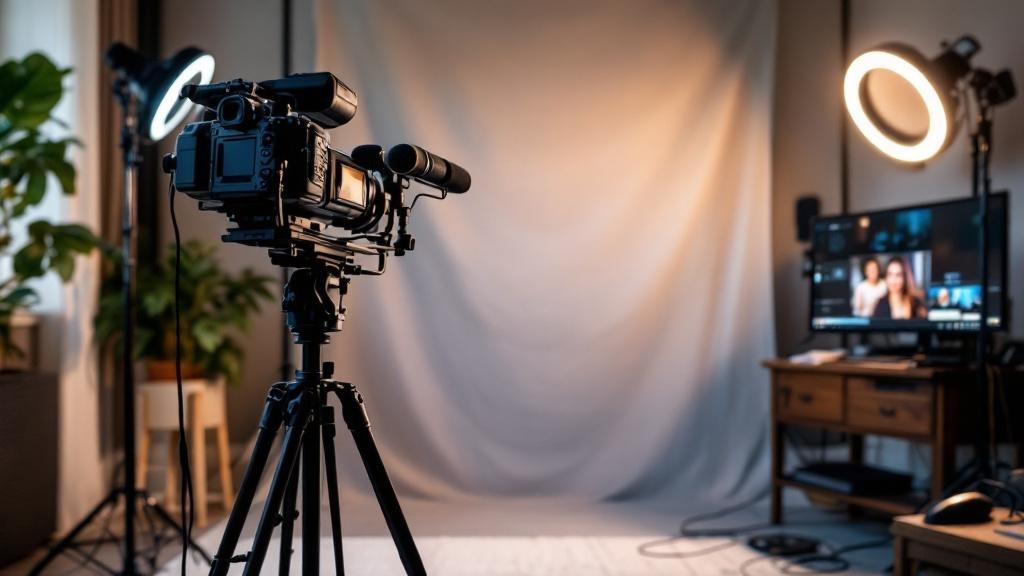 Professional YouTube video production setup at home