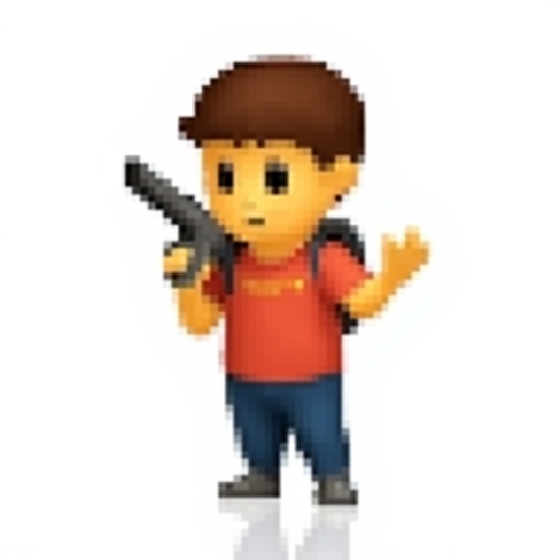 A boy with a gun