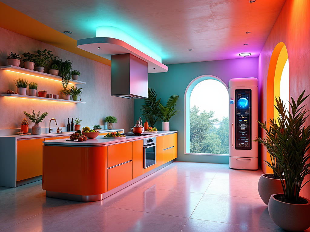 Explore the Maximalist Futuristic Kitchen: Where Smart Meets Style