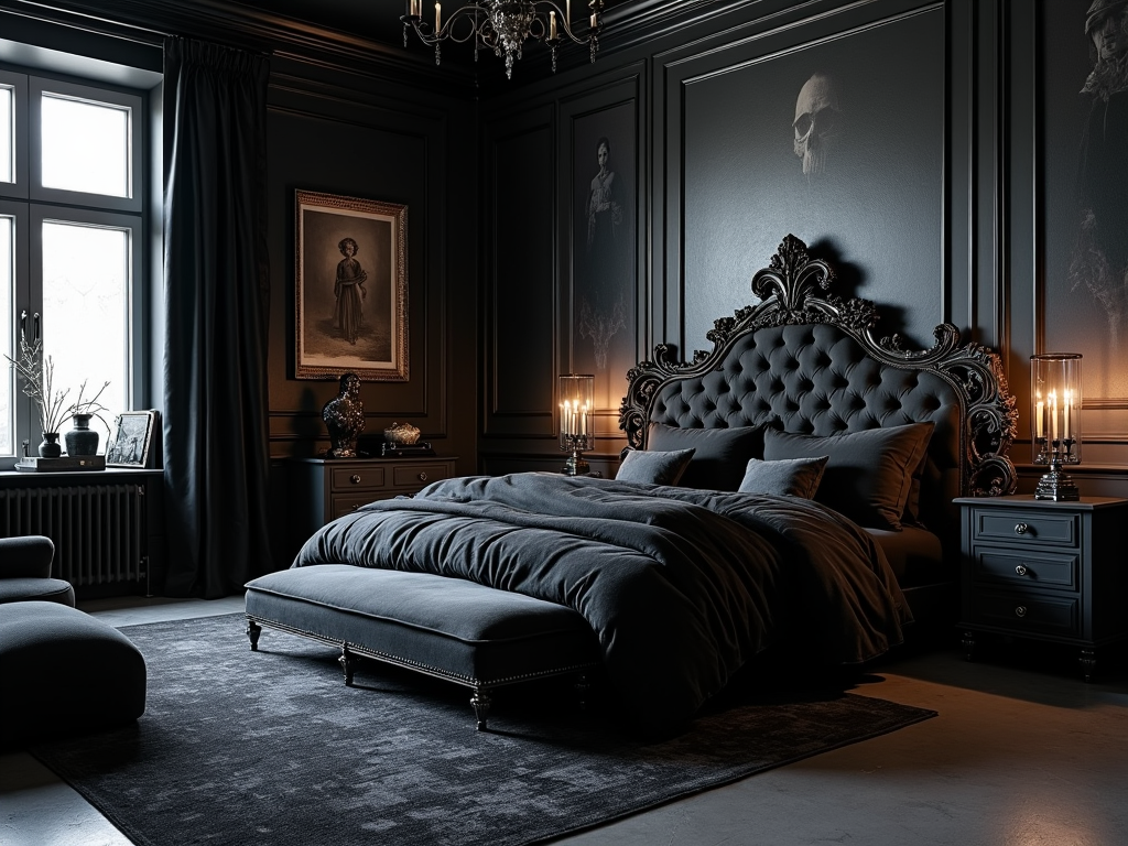 Dramatic Gothic Bedroom Inspiration: Embrace the Darkness