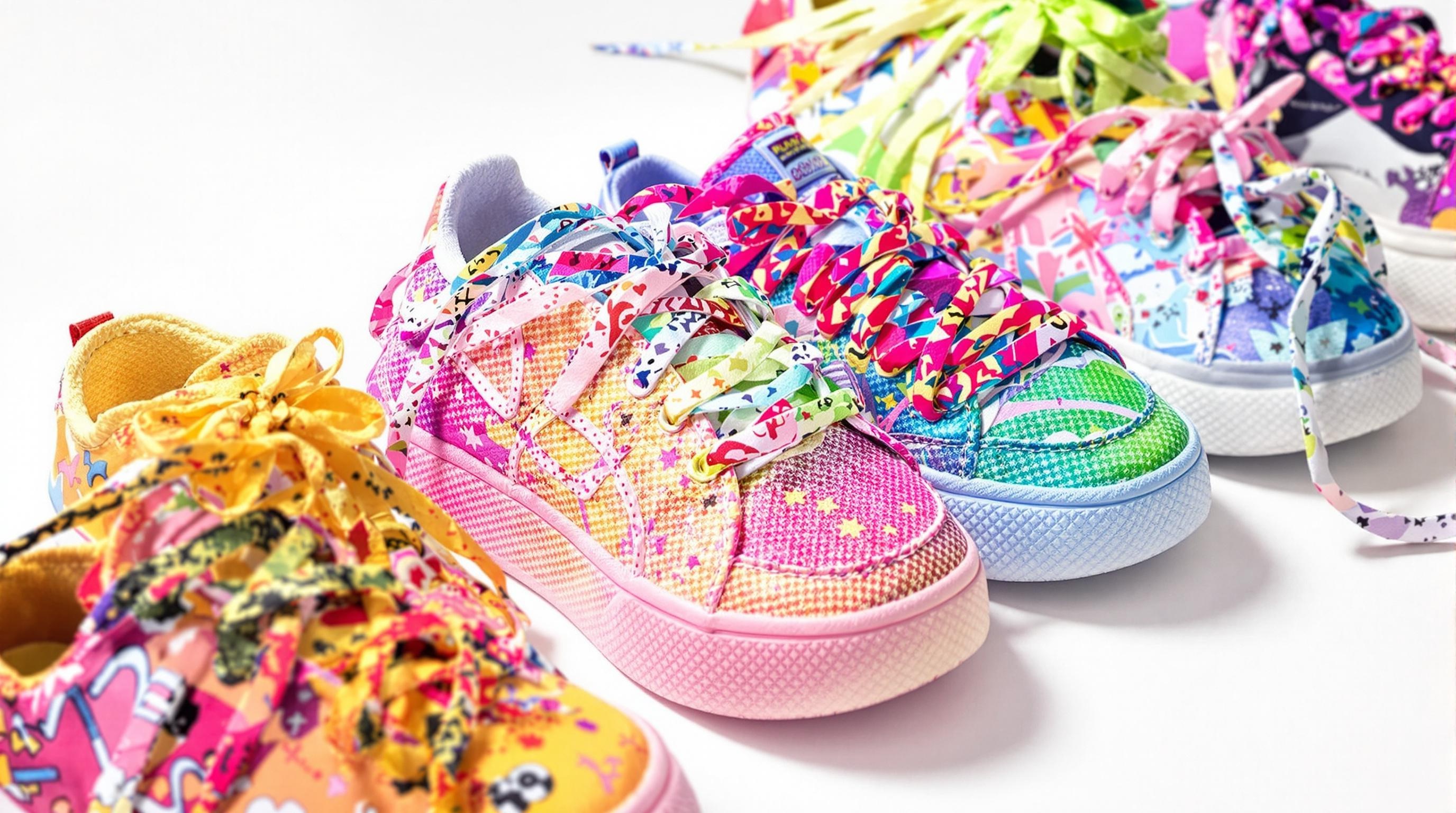 Colored girls' sneakers