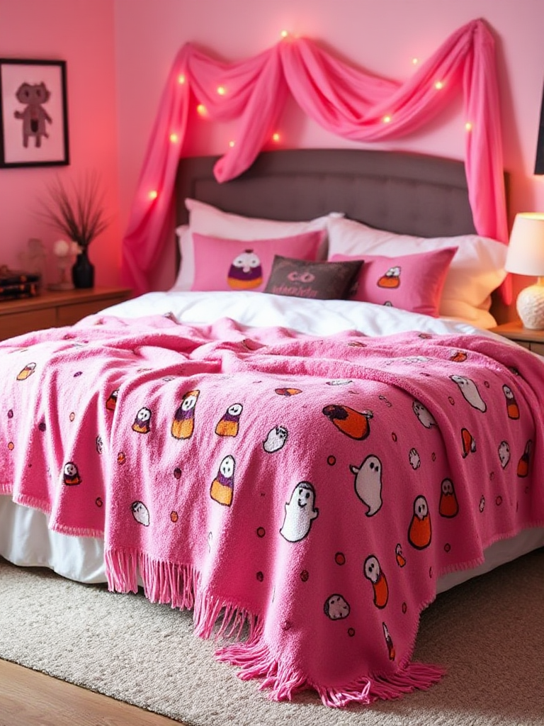 Pink Halloween Bedroom Decor