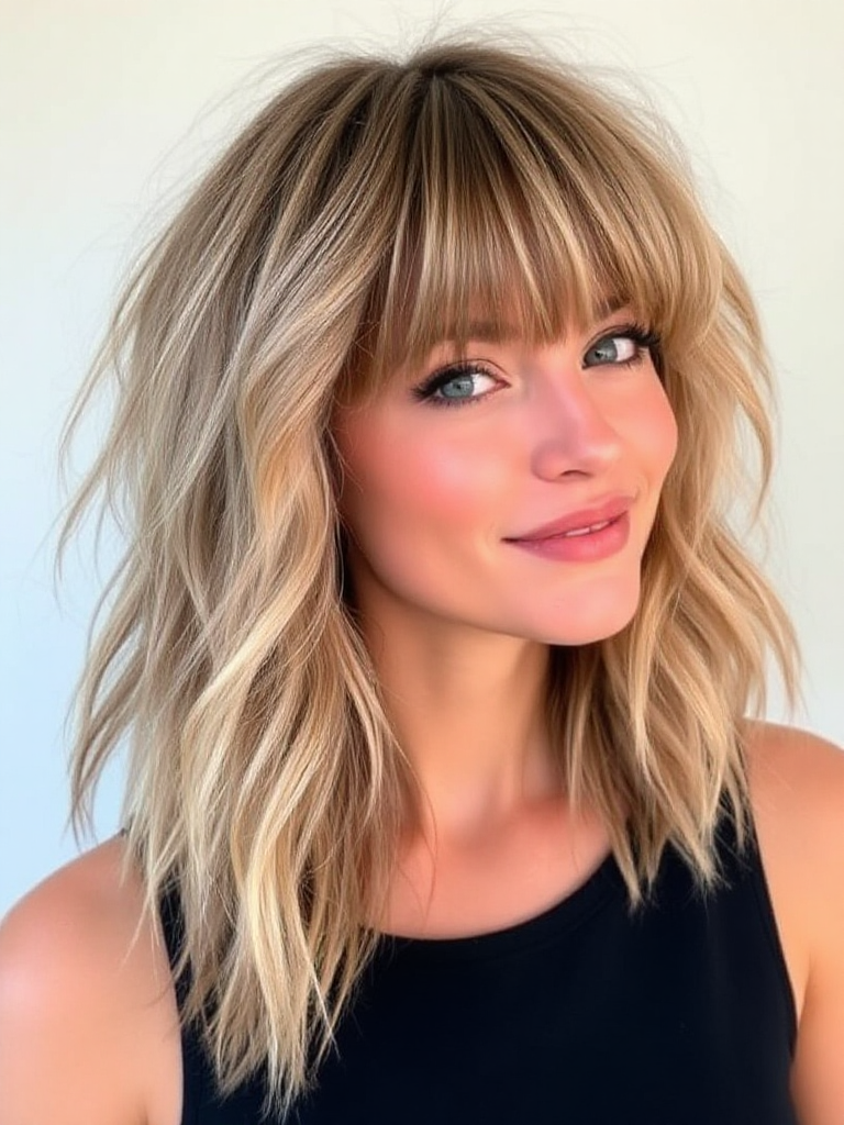 Textured Medium-Length Haircuts