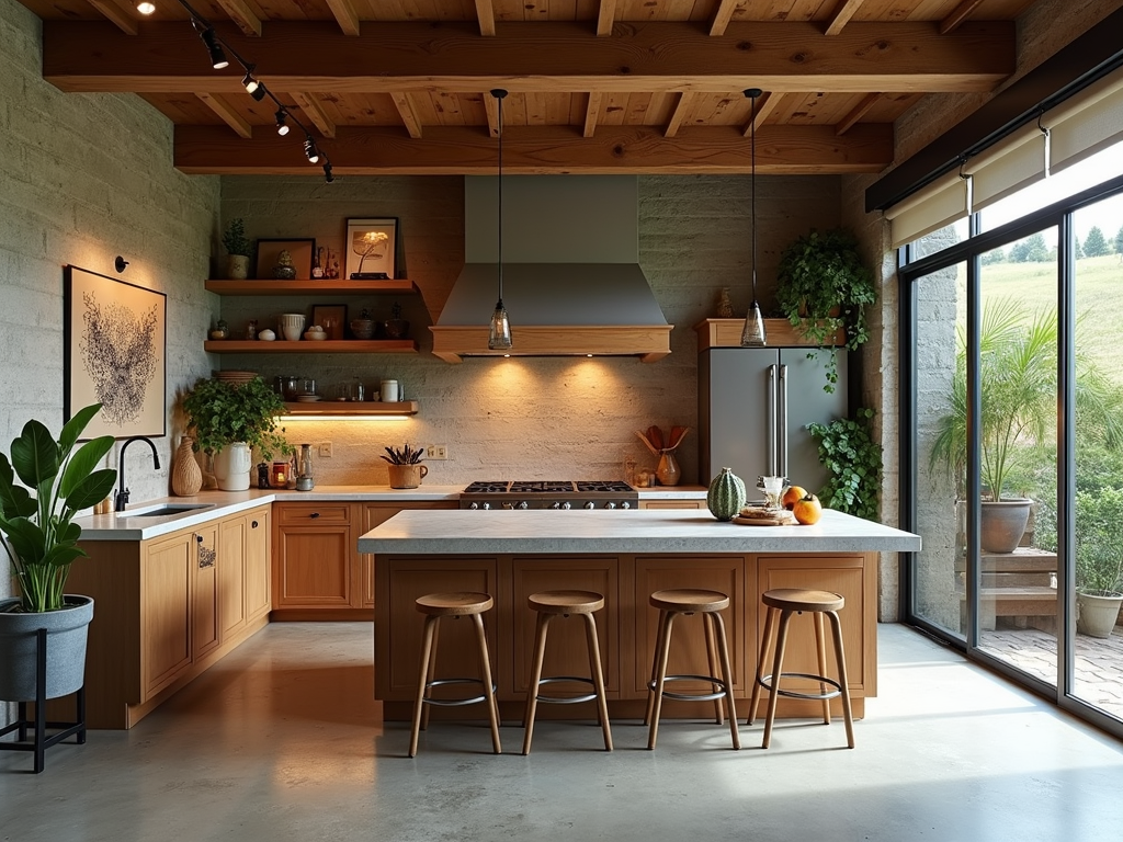 Stunning Industrial Chic Kitchen: Concrete Floors Meet Tuscan Charm