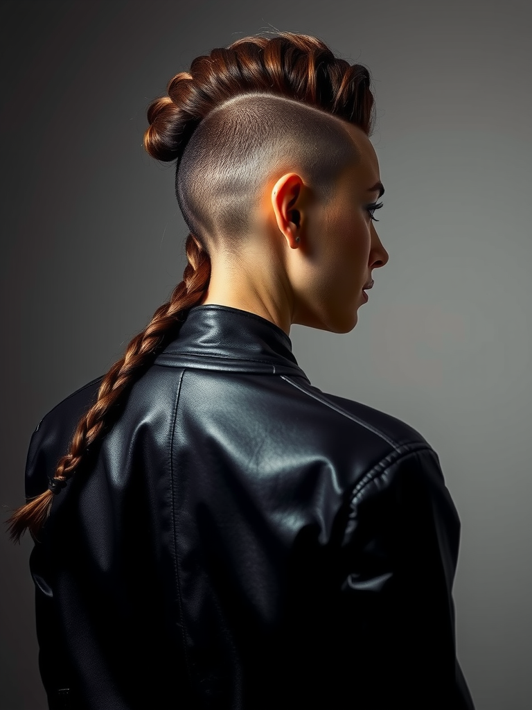 Edgy braided mohawk hairstyle