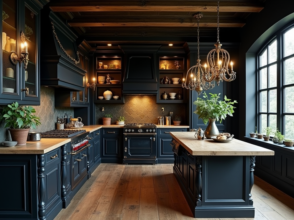 Gothic-Inspired Kitchen Elegance