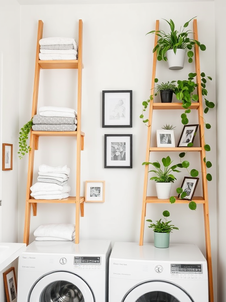 modern laundry room shelves