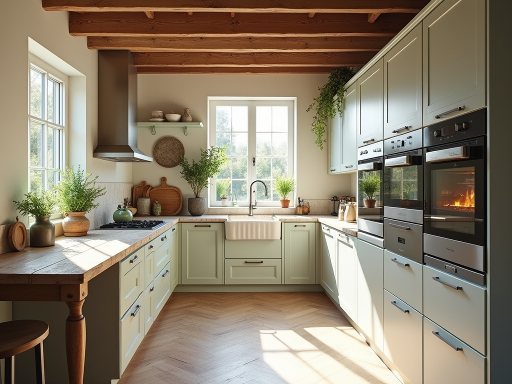 Chic Futuristic French Country Kitchen Designs