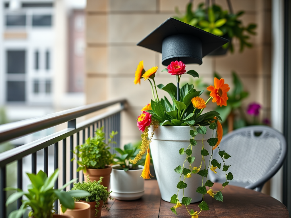 Image for Graduation Cap Flower Pot