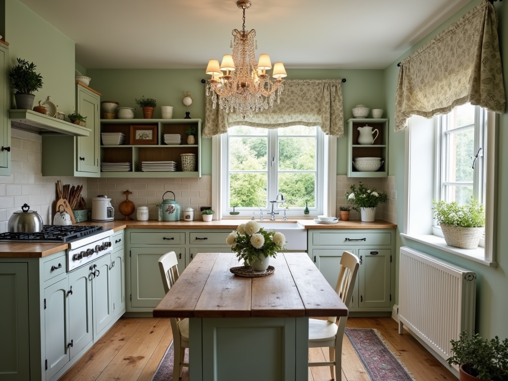 12+ Elegant Kitchen with Crystal Chandelier Ideas