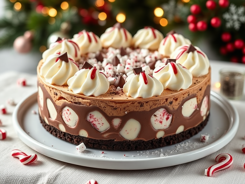 Image for Chocolate Peppermint Bark Cheesecake