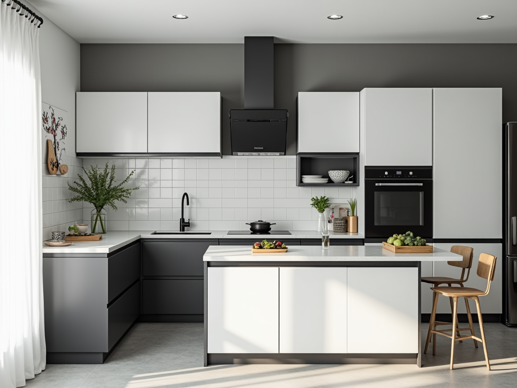 Stylish Minimalist Black and White Kitchen Designs on a Budget