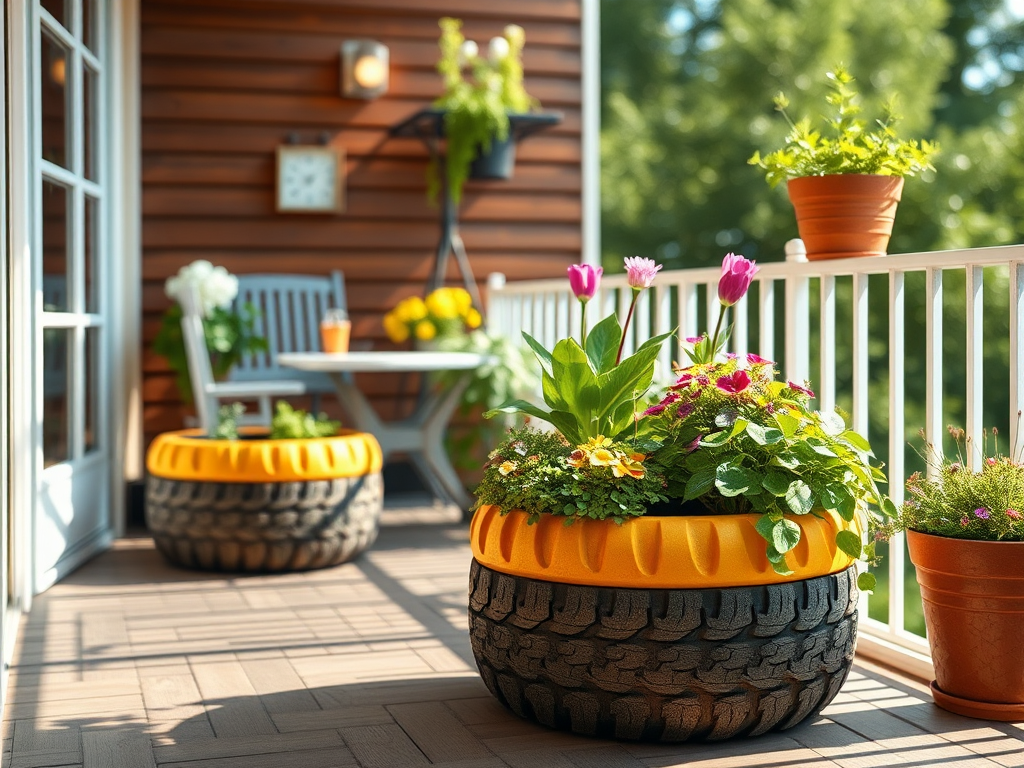 Image for Upcycled Tire Planters: