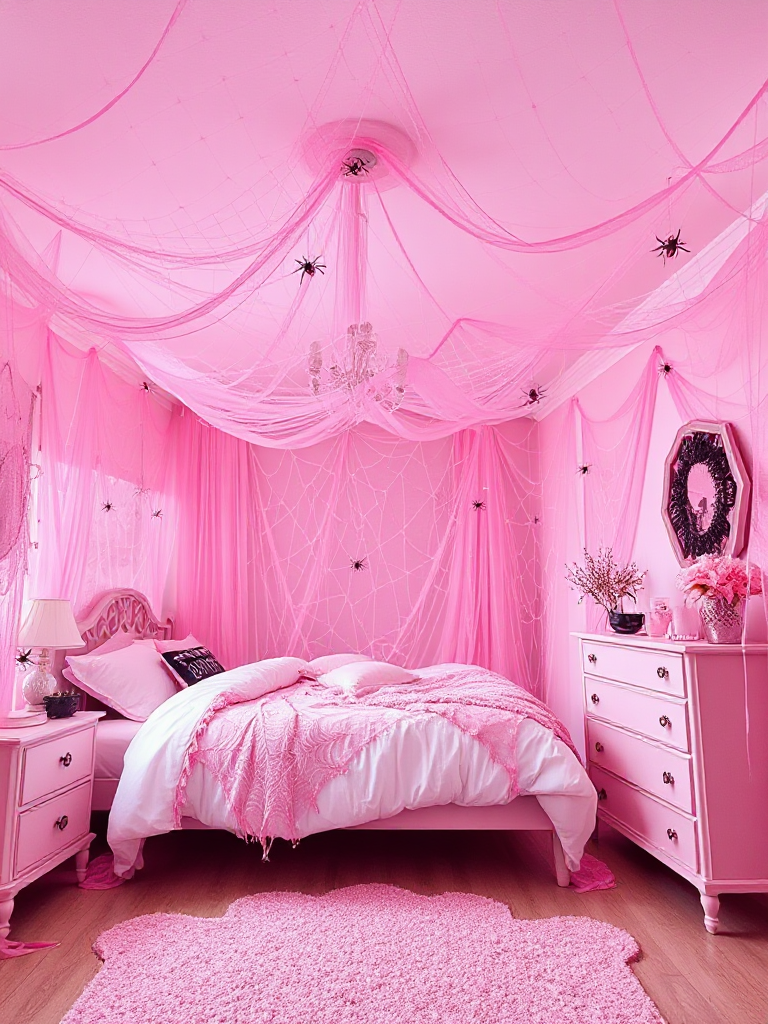 Pink Halloween Bedroom Decor