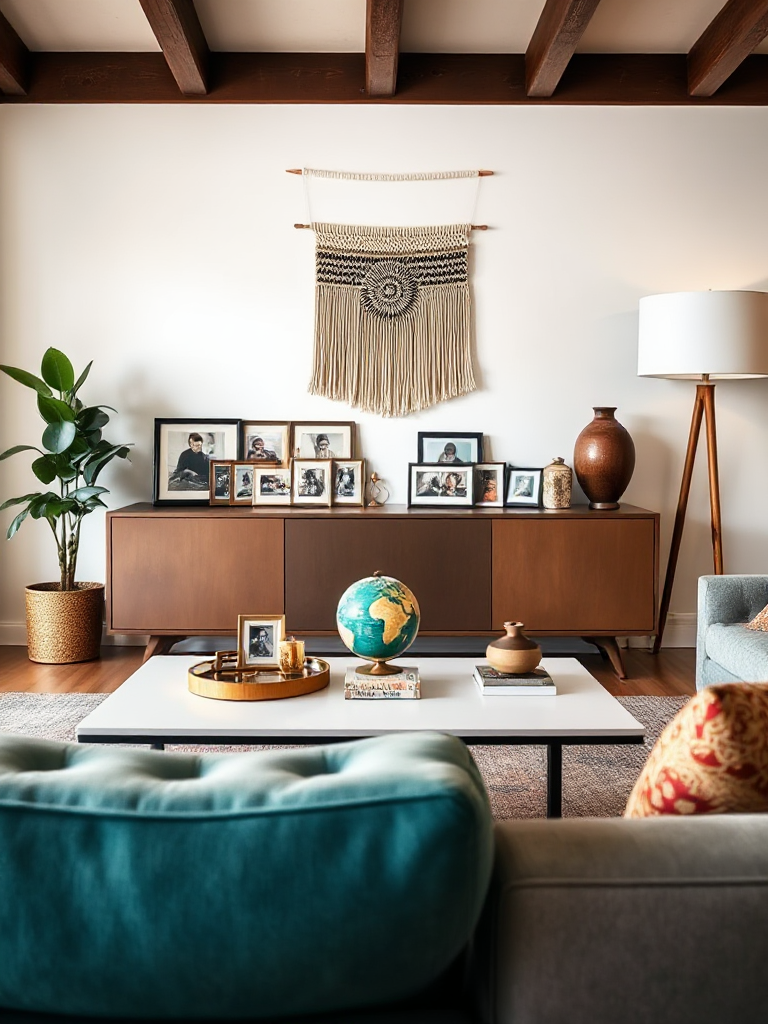 Mid-century modern living rooms